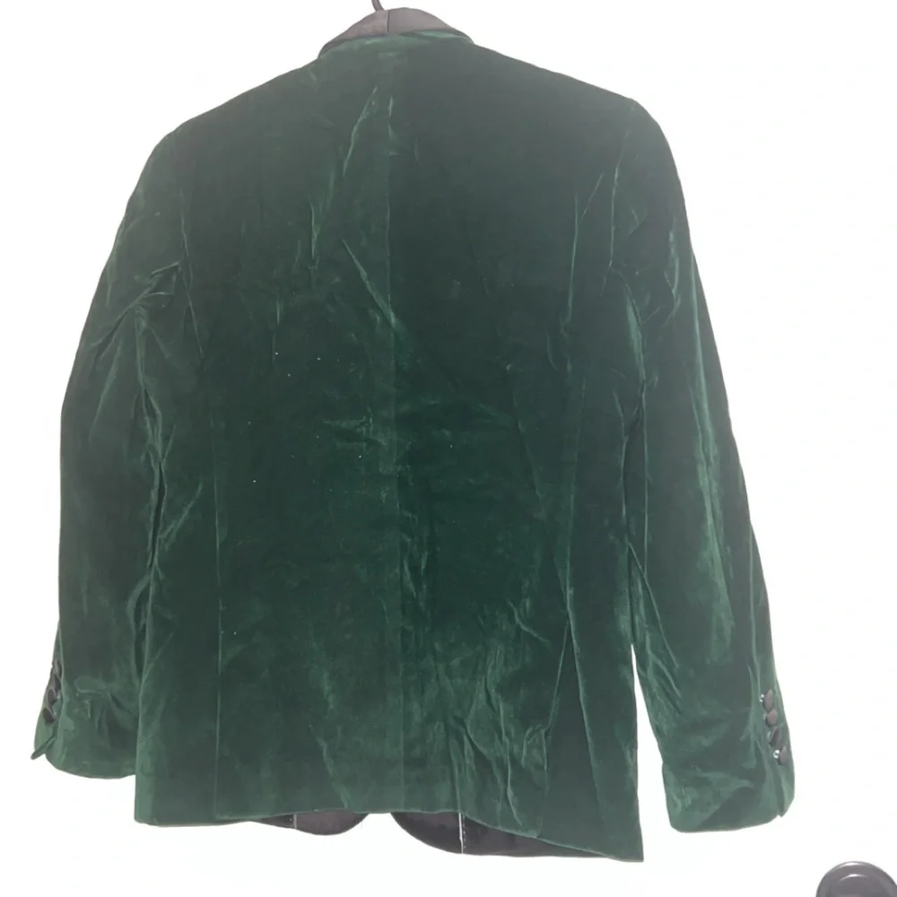 Boy's Green Velvet Blazer